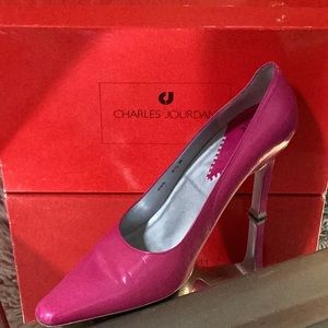 Pretty hot pink leather Charles jourdan pump